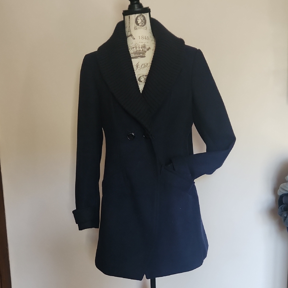Steve Madden Navy Double-Breasted Jacket